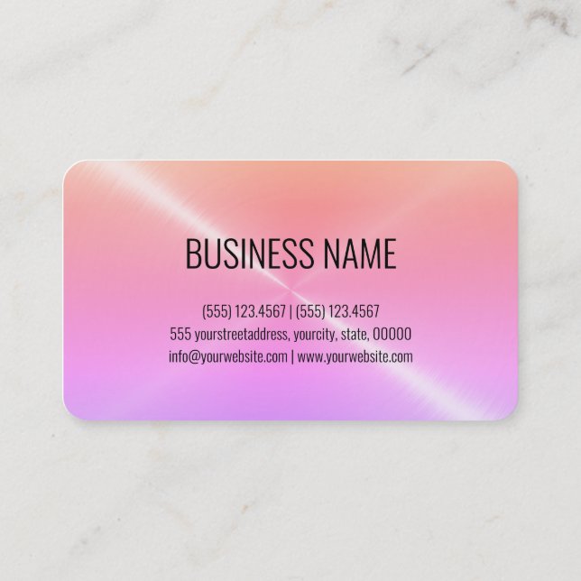 Cool Stainless Steel Metal Look #10 Business Card (Back)