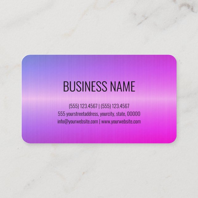 Cool Stainless Steel Metal Look #5 Business Card (Back)
