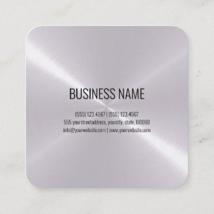 Cool Stainless Steel Metal Look #8 Square Business Card