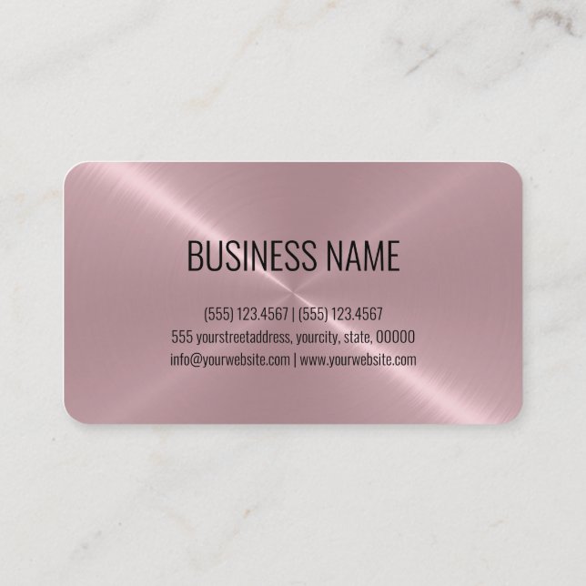 Cool Stainless Steel Metal Look #9 Business Card (Back)