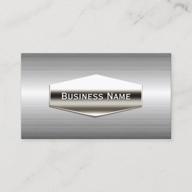 Cool Stainless Steel Metallic Business Card (Front)