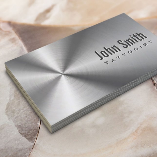 Cool Stainless Steel Tattoo Art Business Card (Creator Uploaded)