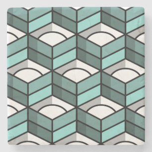 Cool Stair Stepping 3-Dimential Pattern Stone Coaster