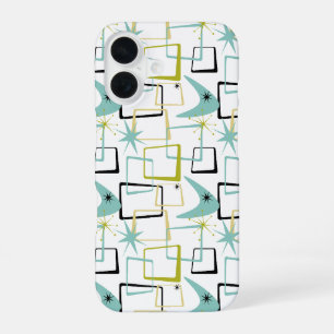 Cool Starburst Boomerang Squares Mid-century iPhone 16 Case