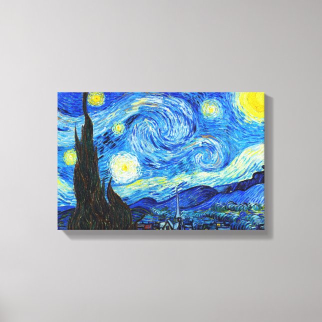 Cool Starry Night Vincent Van Gogh painting Canvas Print (Front)