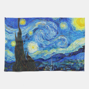 Cool Starry Night Vincent Van Gogh painting Tea Towel