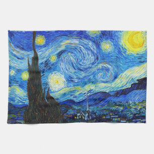 Cool Starry Night Vincent Van Gogh painting Tea Towel