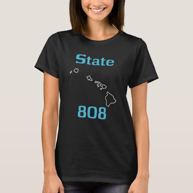 Cool State 808 Hawaii Area Code T-Shirt (Front)
