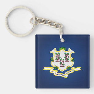 Cool State Of Connecticut Flag Key Ring