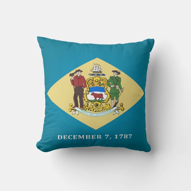 Cool State Of Delaware Flag Cushion (Front)