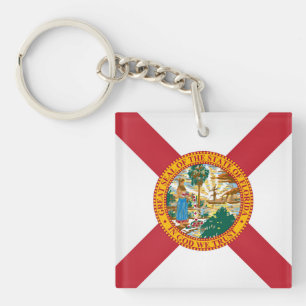 Cool State Of Florida Flag Key Ring