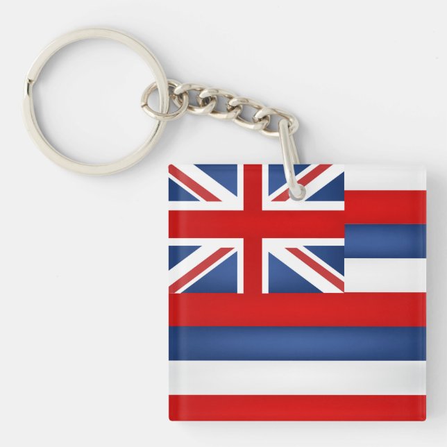 Cool State Of Hawaii Flag Key Ring (Front)