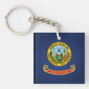 Cool State Of Idaho Flag Key Ring