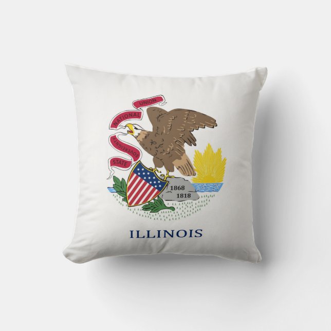 Cool State Of Illinois Flag Cushion (Front)