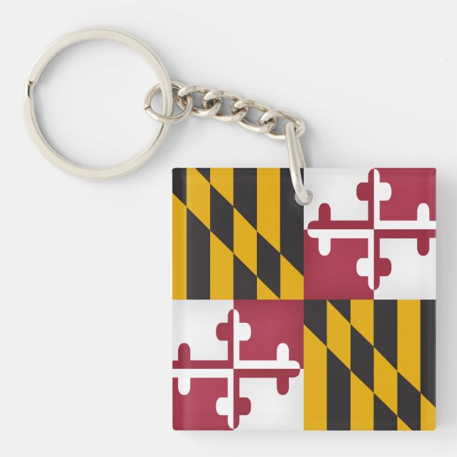 Cool State Of Maryland Flag Key Ring (Front)