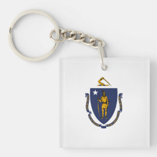 Cool State Of Massachusetts Flag Key Ring