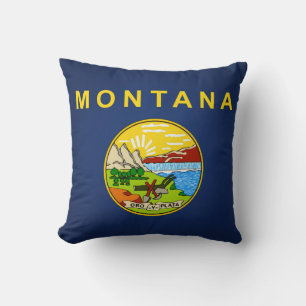 Cool State Of Montana Flag Cushion