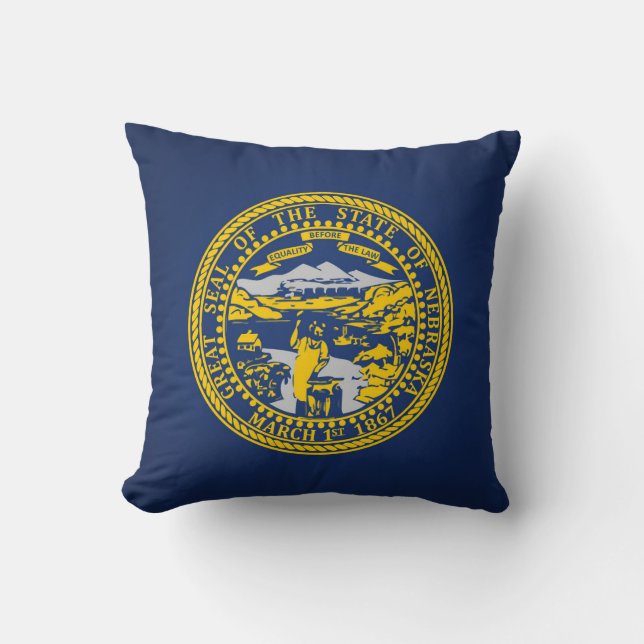 Cool State Of Nebraska Flag Cushion (Front)