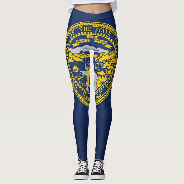 Cool State Of Nebraska Flag Fashion Leggings (Front)