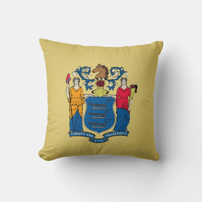 Cool State Of New Jersey Flag Cushion (Front)