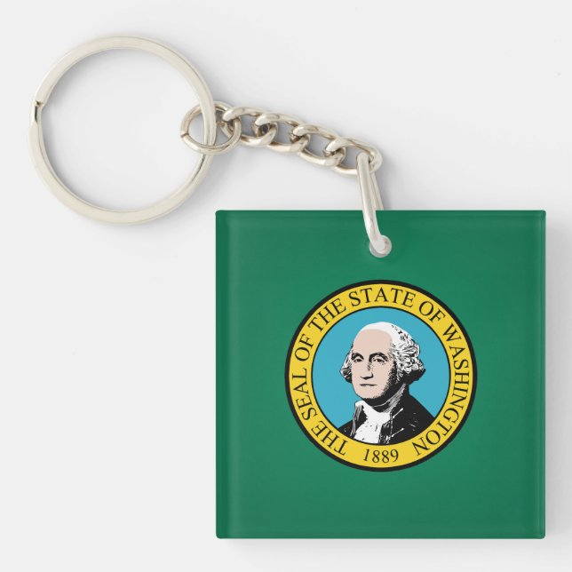 Cool State Of Washington Flag Key Ring (Front)