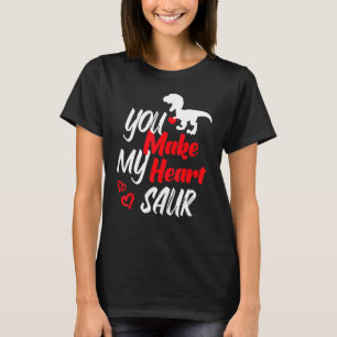Cool Statement Valentine's Day Heart In Love Dinos T-Shirt