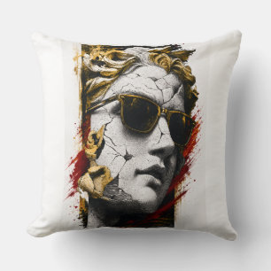 Cool Statue with Sunglasses – Ancient Wisdom Moder Cushion