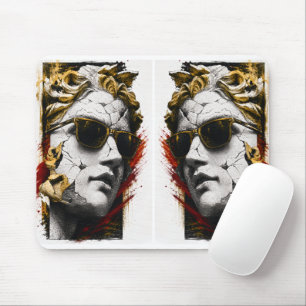 Cool Statue with Sunglasses – Ancient Wisdom Moder Mouse Mat