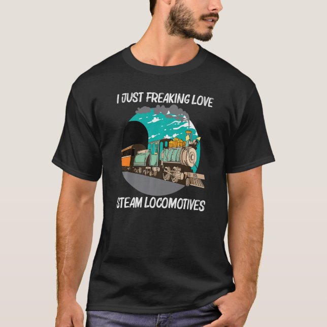 Cool Steam Locomotive For Men Women Railroad Train T-Shirt (Front)
