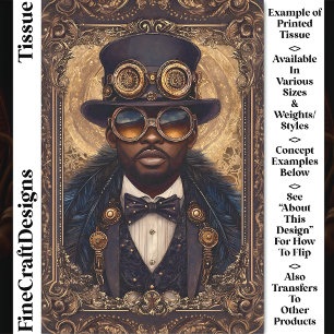 Cool Steampunk African American Man CM6 Decoupage Tissue Paper