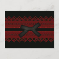 Cool Steampunk Gothic Red Lace Black bow