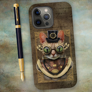 Cool Steampunk Orange Tabby Cat Case-Mate iPhone 14 Pro Max Case