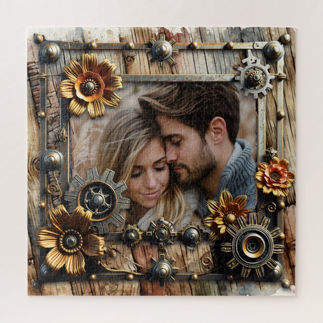 Cool Steampunk Personalised Photo Jigsaw Puzzle (Vertical)