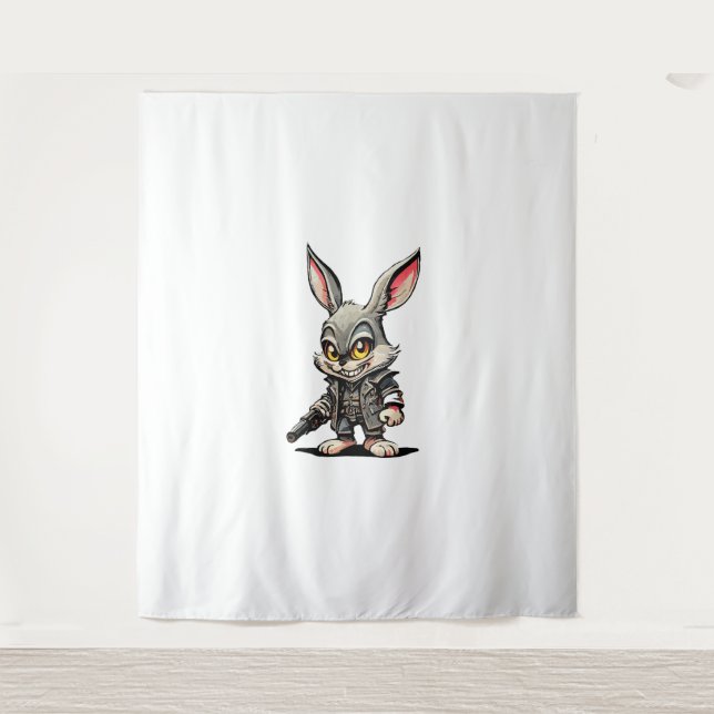 Cool Steampunk Rabbit, Gothic Rabbit  Tapestry (Front)