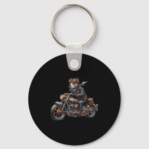 Cool Steampunk Tbull Biker Vintage Motorcycle Dog  Key Ring
