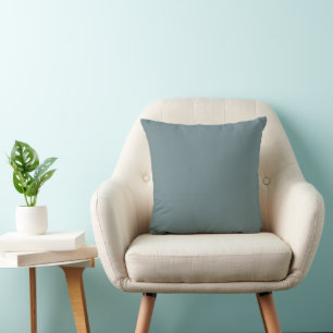 Cool Steel Grey, Blue Smoke Cyan Solid Colour Cushion