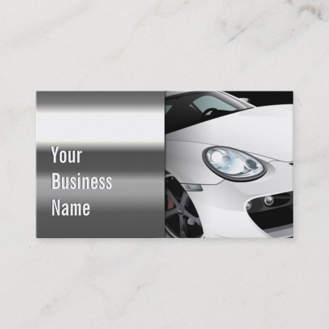 Cool Steel Mobile Auto Detailing Business Card (Front)