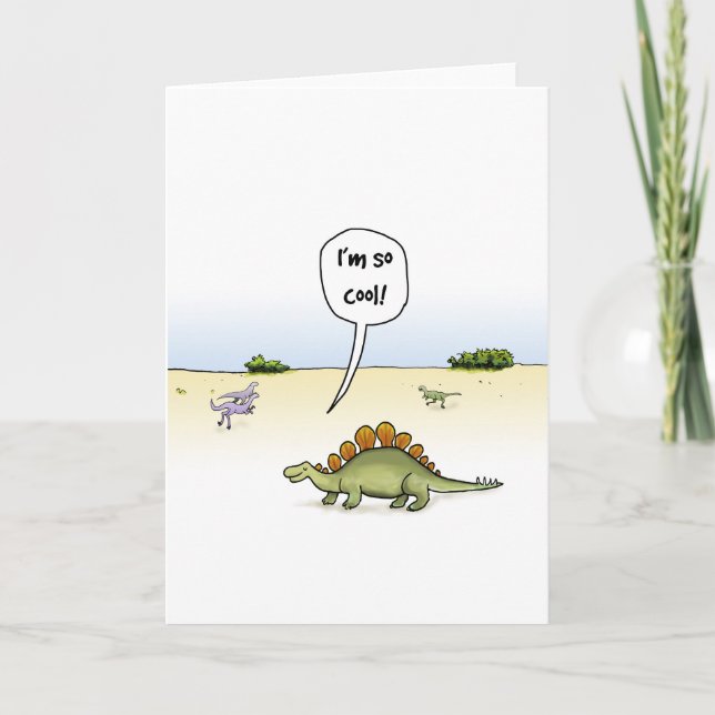 Cool Stegosaurus Birthday Card (Front)