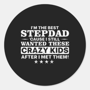Cool Stepdad For Men Father Step Dad Parenthood St Classic Round Sticker