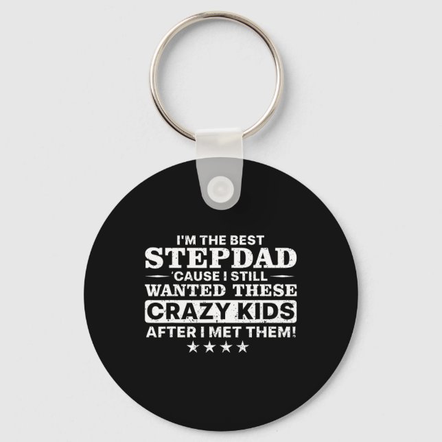 Cool Stepdad For Men Father Step Dad Parenthood St Key Ring (Front)