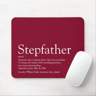 Cool Stepfather, Stepdad Definition Fun Burgundy Mouse Mat