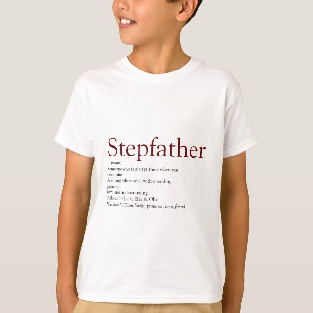 Cool Stepfather, Stepdad Definition Fun Grey kids T-Shirt (Front)