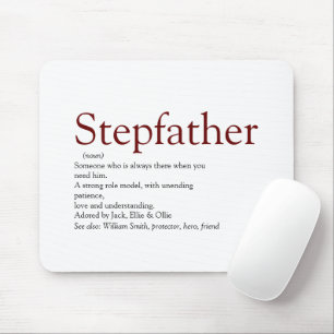 Cool Stepfather, Stepdad Definition Fun Grey Mouse Mat