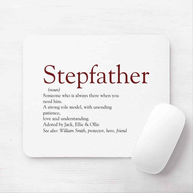 Cool Stepfather, Stepdad Definition Fun Grey Mouse Mat (With Mouse)