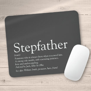 Cool Stepfather, Stepdad Definition Fun Grey Mouse Mat