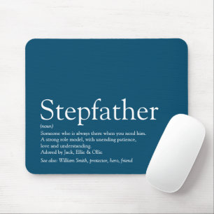 Cool Stepfather Stepdad Definition Fun Modern Blue Mouse Mat
