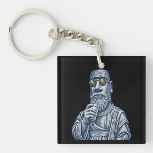 Cool Stone Man Vintage Art Acrylic Keychain
