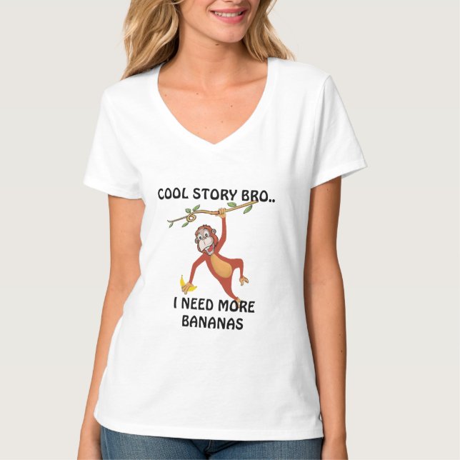 Cool Story Bro Tee - Funny Orangutan Graphic Shirt (Front)