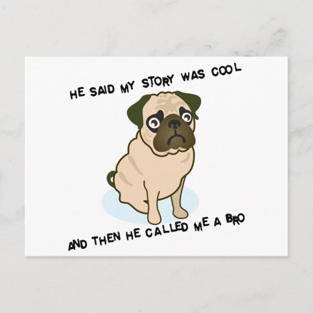 Cool Story Pug Postcard (Front)