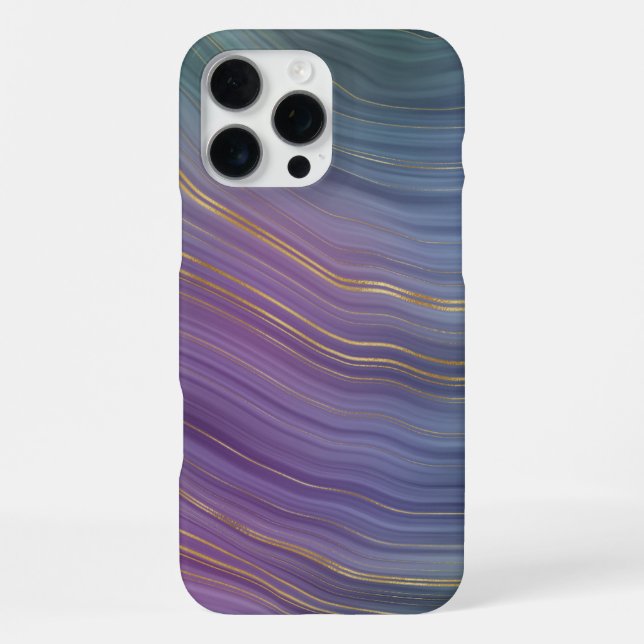 Cool Strata | Beautiful Blue Purple and Gold Agate iPhone Case (Back)